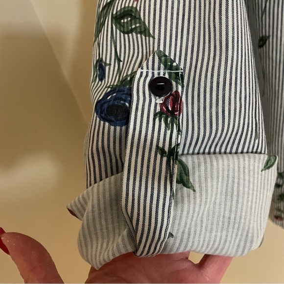 Tapestry Vintage Rose Floral Button Down Blouse, Size XL - Picture 5 of 8